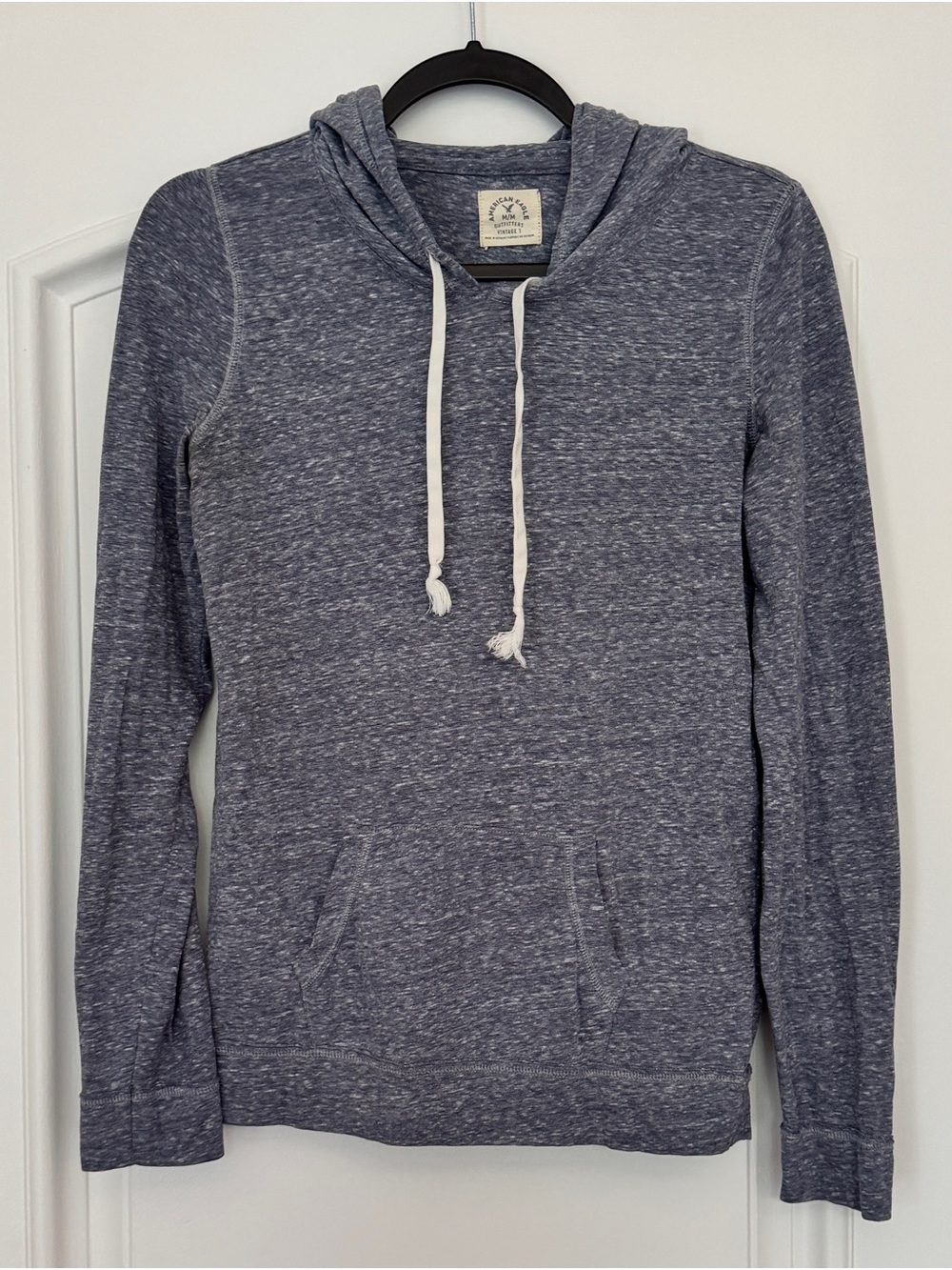 American Eagle Outfitters Heathered Navy Pullover Vintage T Hoodie